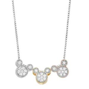 New Disney's Mickey Mouse Tri-Tone CZ Neck
